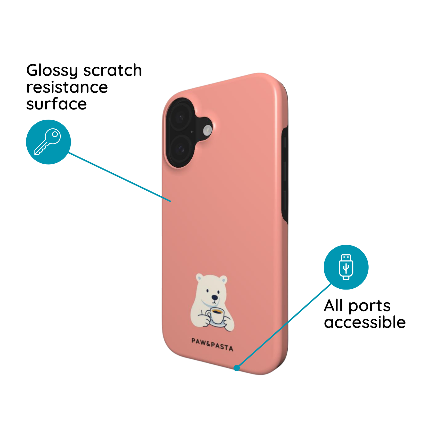 Polar Bear & Espresso - Tough Phone Case