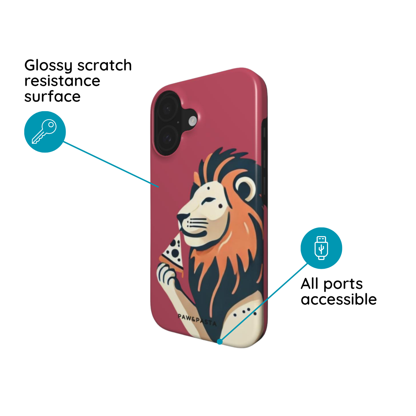 Lion & Pizza - MagSafe Tough Phone Case