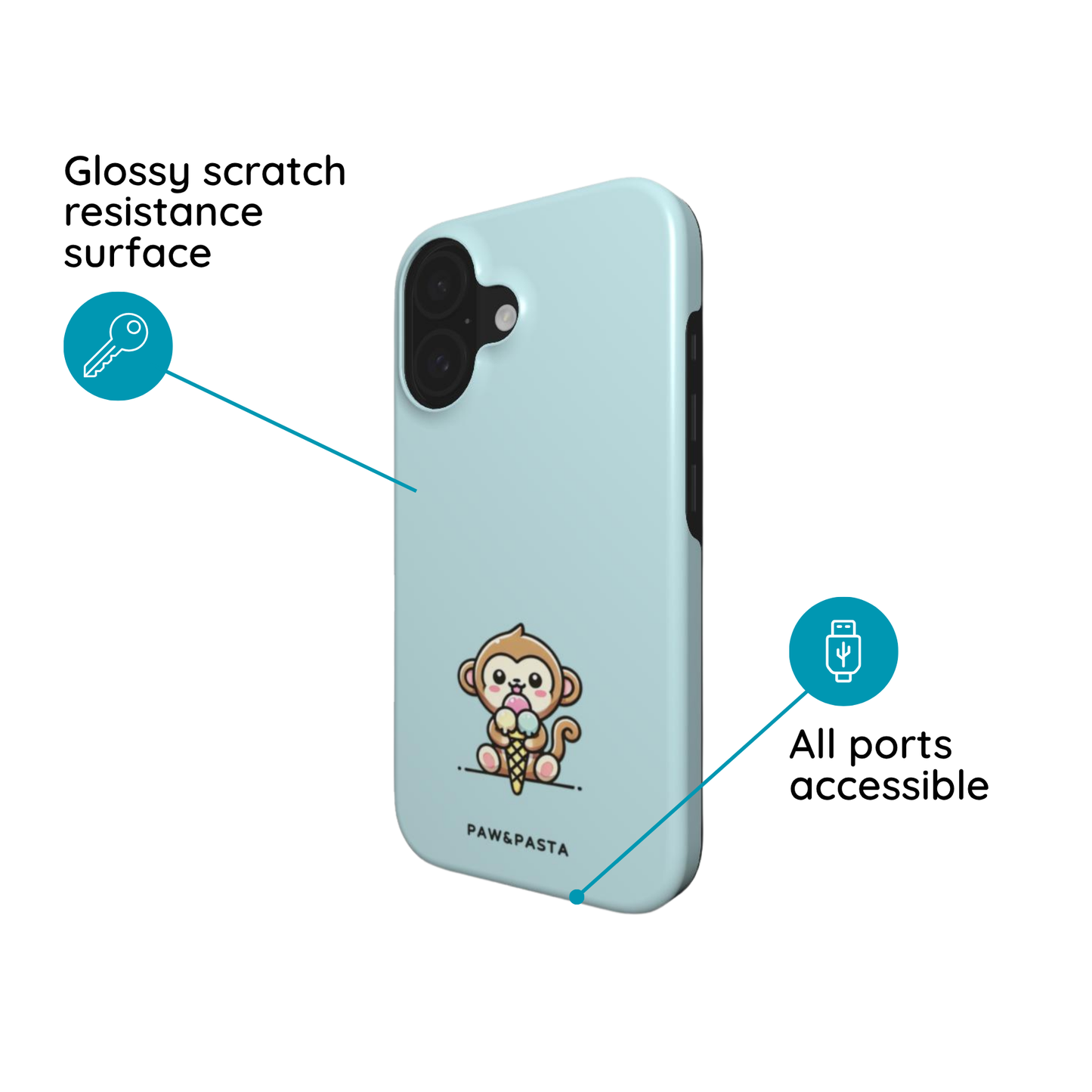 Monkey & Ice Cream - Tough Phone Case