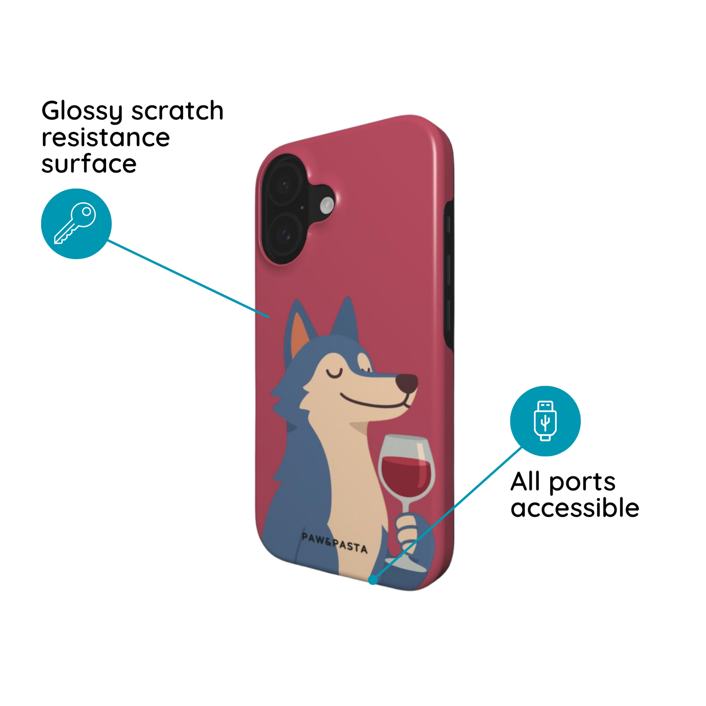 Wolf & Wine - MagSafe Tough Phone Case