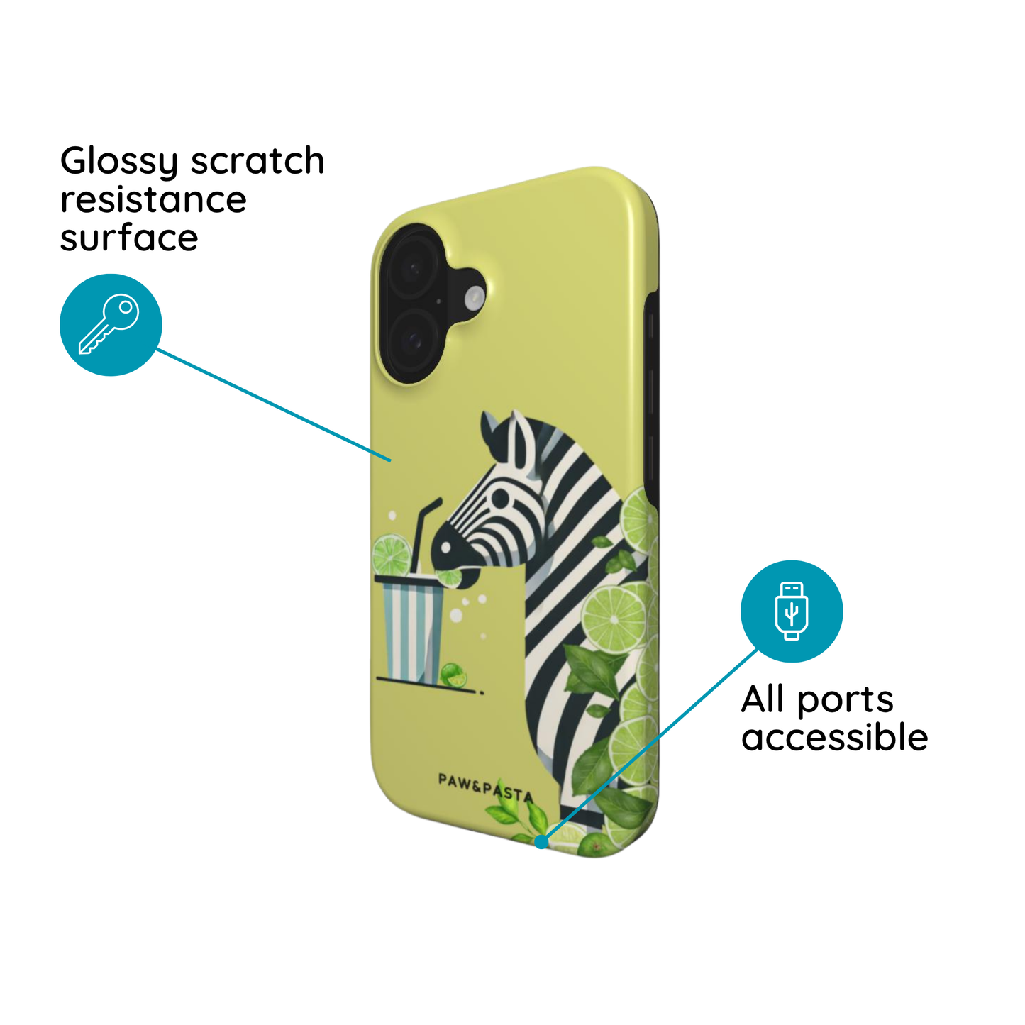 Zebra & Lemonade - MagSafe Tough Phone Case