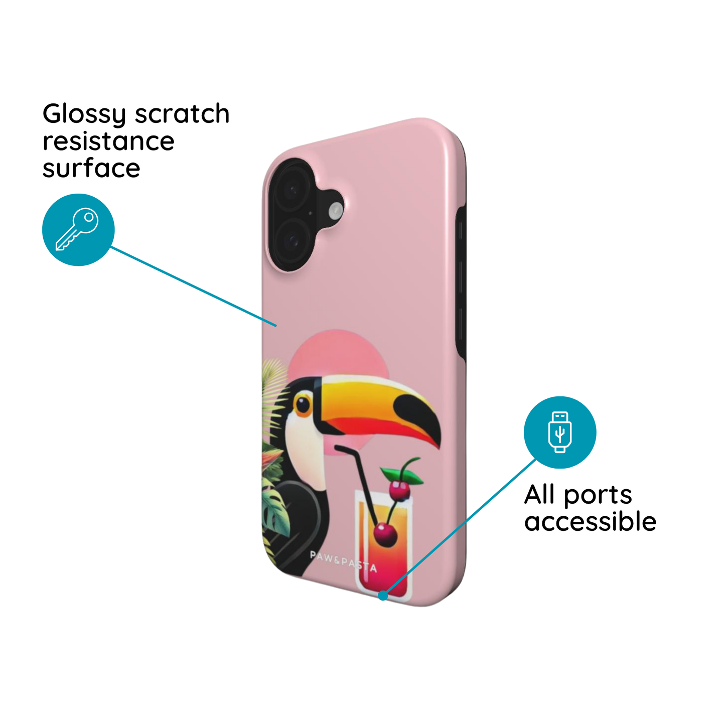 Toucan & Tequila Sunrise - MagSafe Tough Phone Case