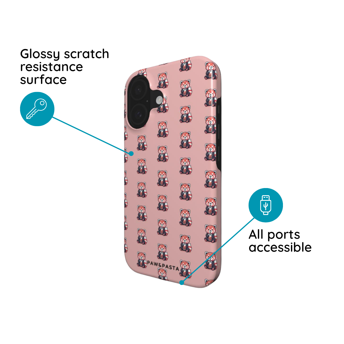 Red Panda & Bubble Tea - Tough Phone Case