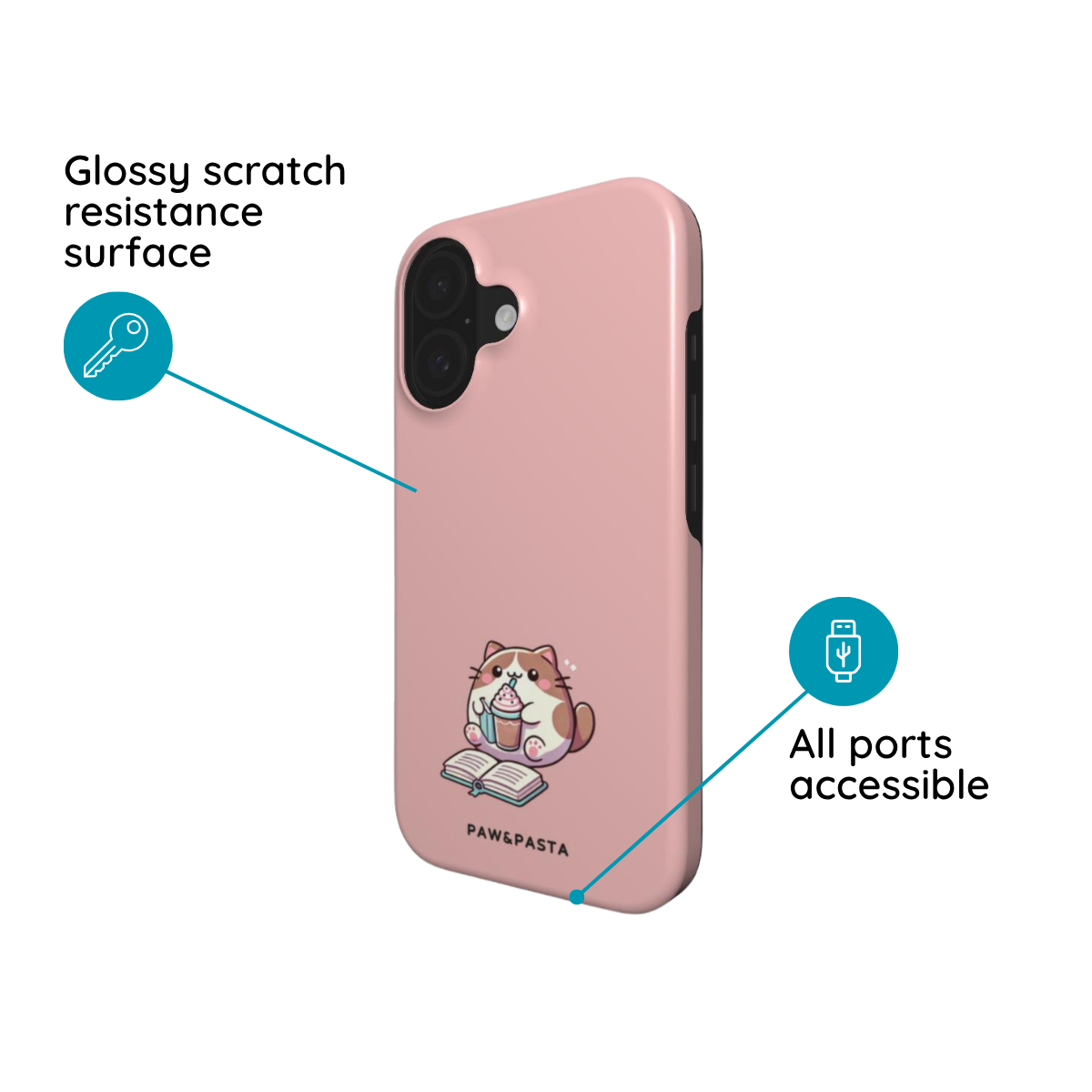 Cat & Milkshake - MagSafe Tough Phone Case