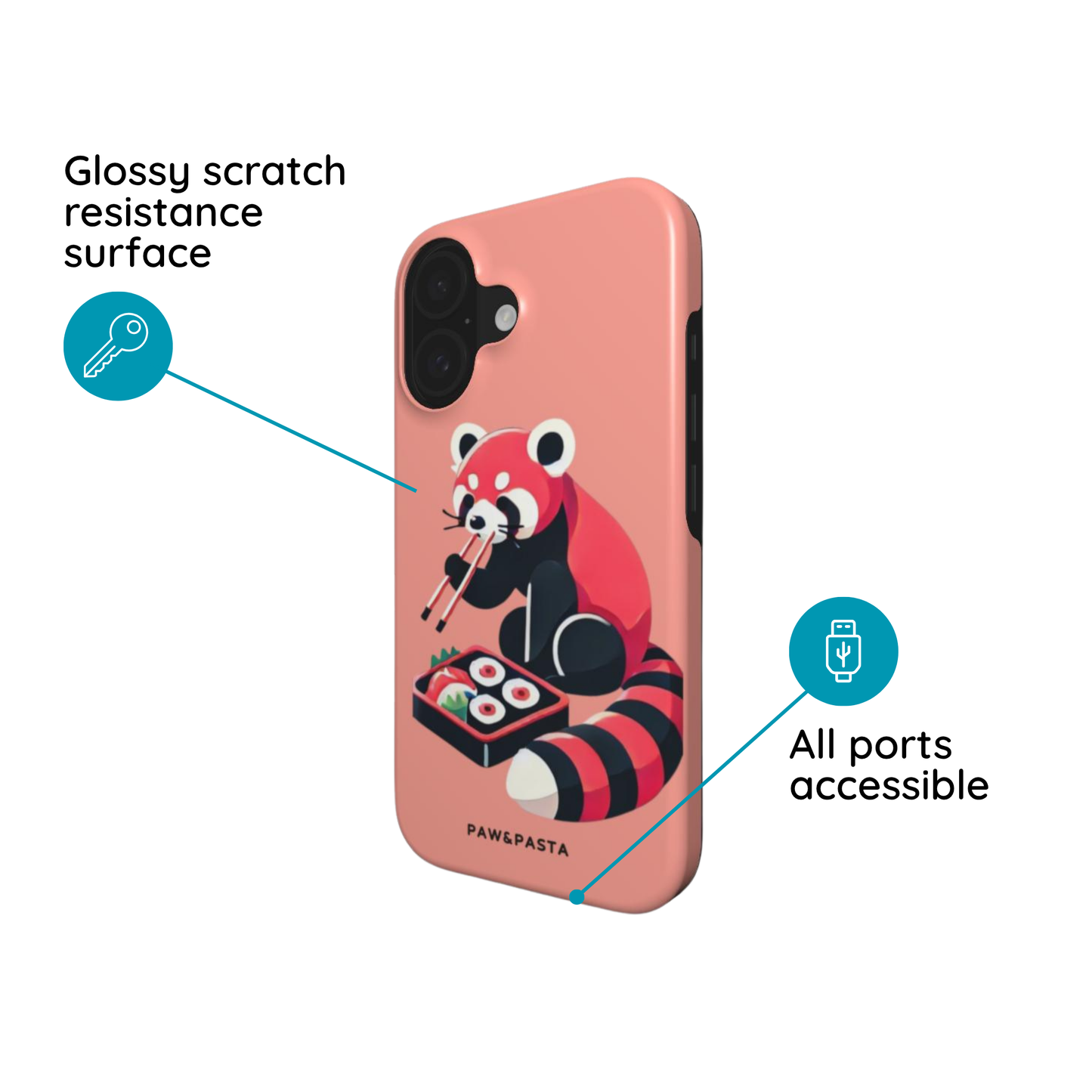 Red Panda & Sushi  - MagSafe Tough Phone Case